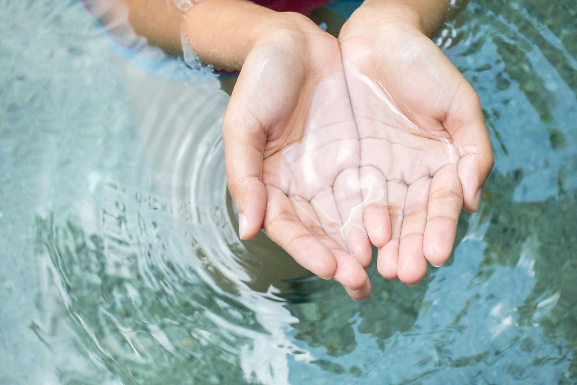 clear water - hands holding water